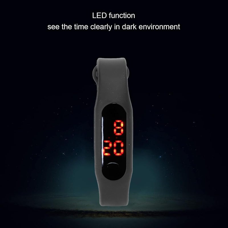 woobles Fashion Digital Watch Minimalist Sports Wrist Watch Rubber Bracelet Watches for Boys Girls Men Womens(Black) - Image 1